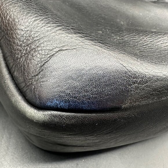 Vintage Coach Shoulder Bag 1997 4164 Bedford Flap Black Leather Brass Buckle 90s - Picture 7 of 17